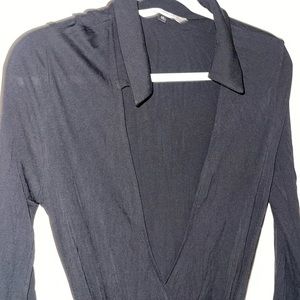 diane von furstenberg (DVF) black long wrap dress